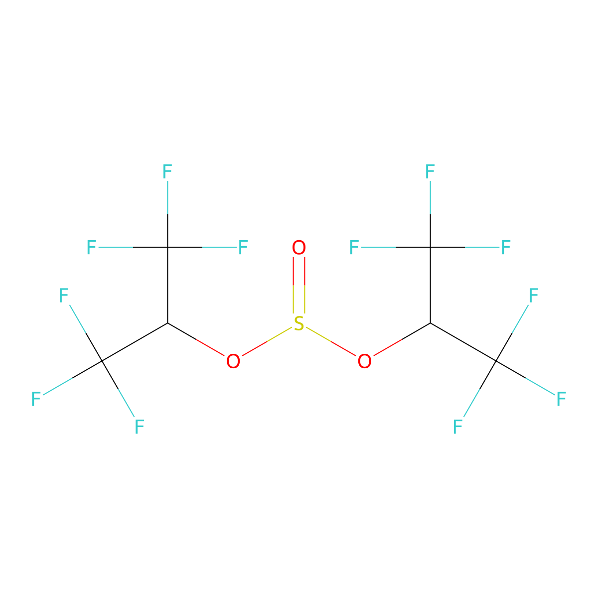Bis(1,1,1,3,3,3-hexafluoropropan-2-yl) sulfite molecular structure, CAS 53517-89-8