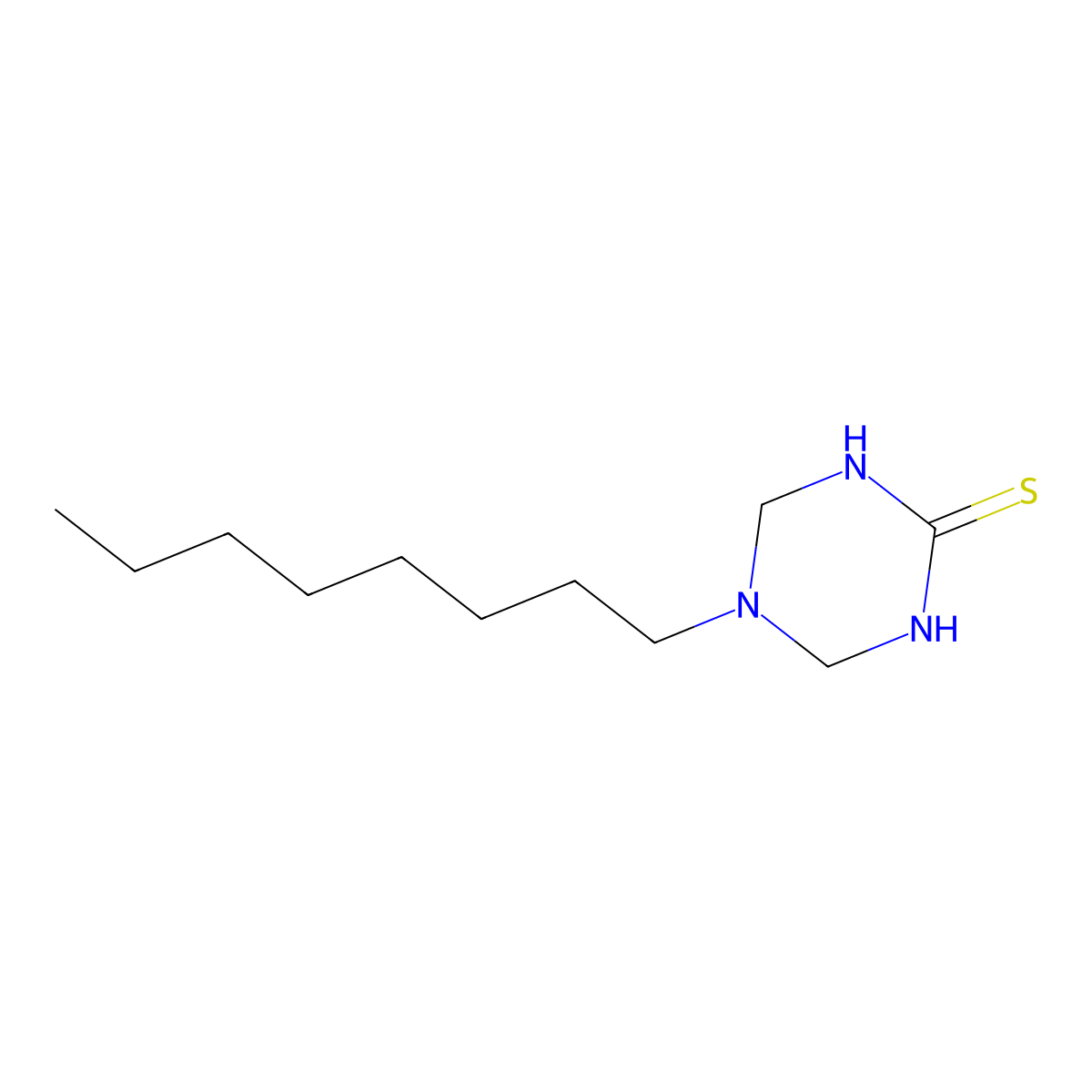 5-Octyl-1,3,5-triazinane-2-thione molecular structure, CAS 53517-96-7