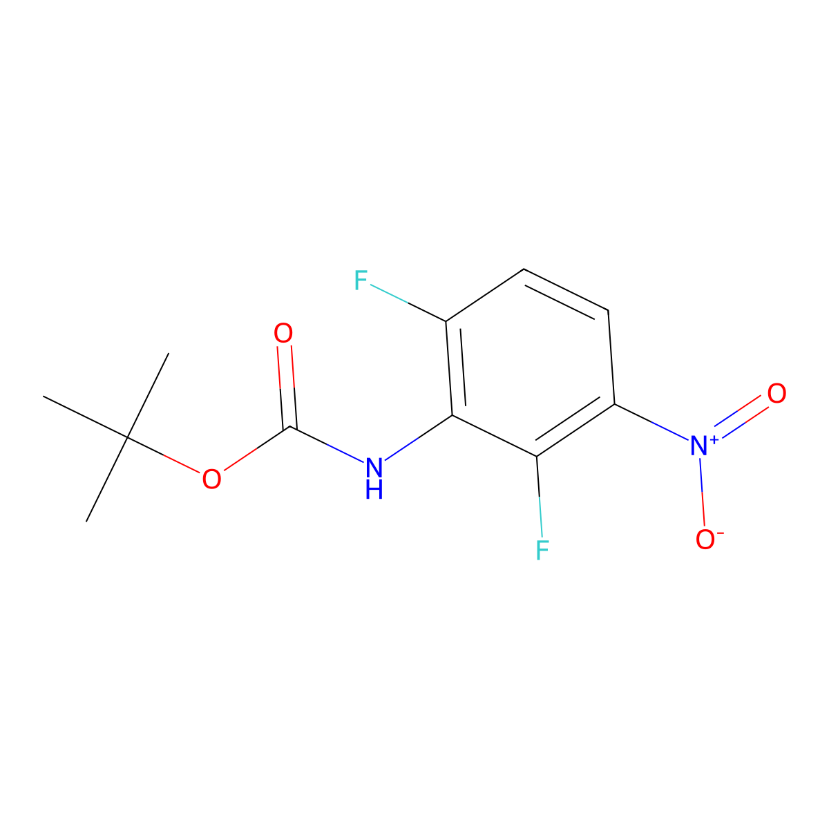 tert-Butyl (2,6-difluoro-3-nitrophenyl)carbamate molecular structure, CAS 535170-17-3