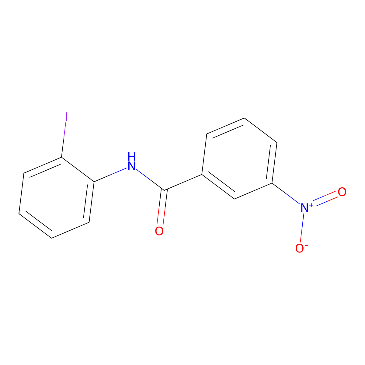 N-(2-iodophenyl)-3-nitrobenzamide molecular structure, CAS 5352-78-3