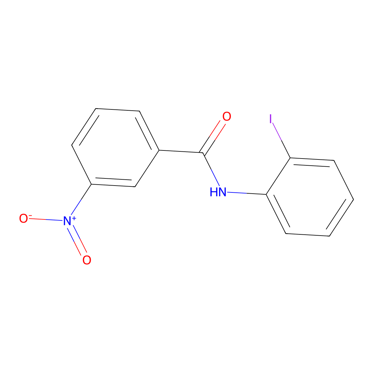 N-(2-iodophenyl)-3-nitrobenzamide molecular structure, CAS 5352-78-3