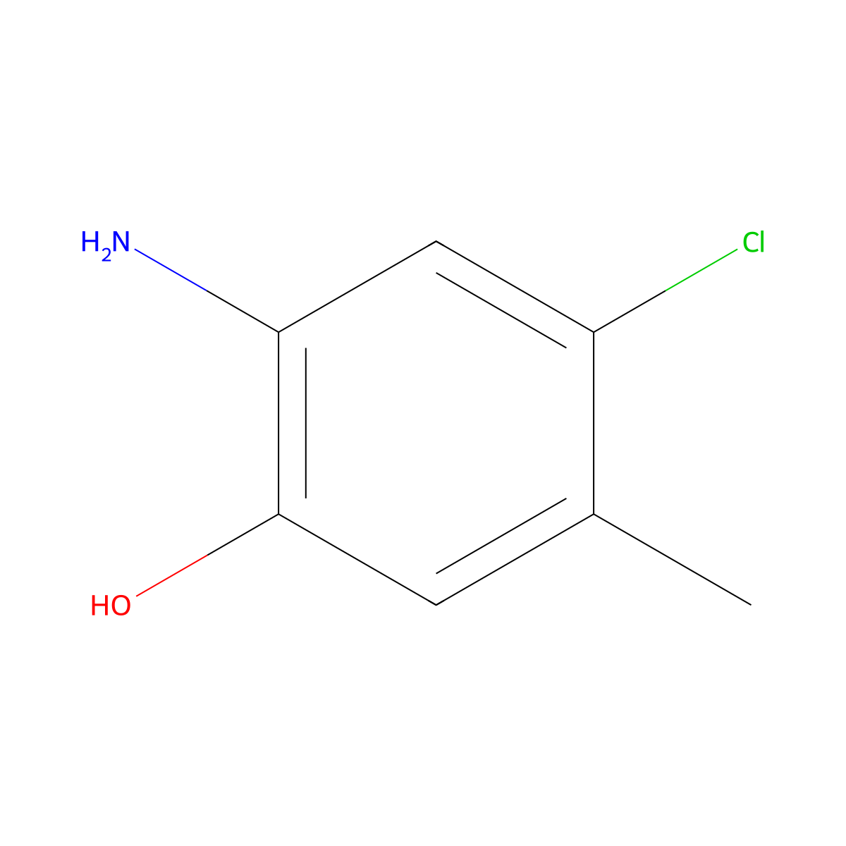 2-Amino-4-chloro-5-methylphenol molecular structure, CAS 53524-27-9