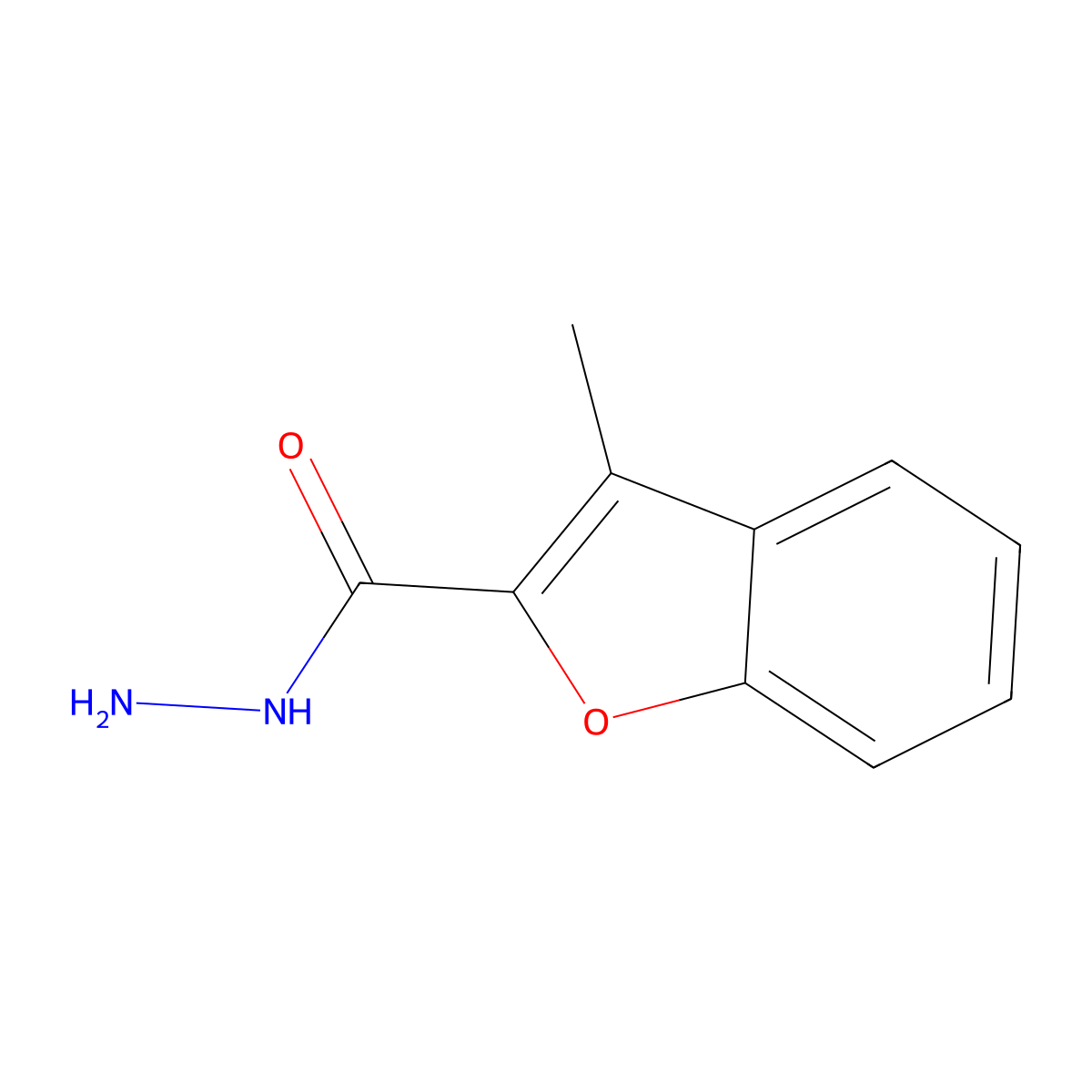3-Methyl-1-benzofuran-2-carbohydrazide molecular structure, CAS 53524-81-5