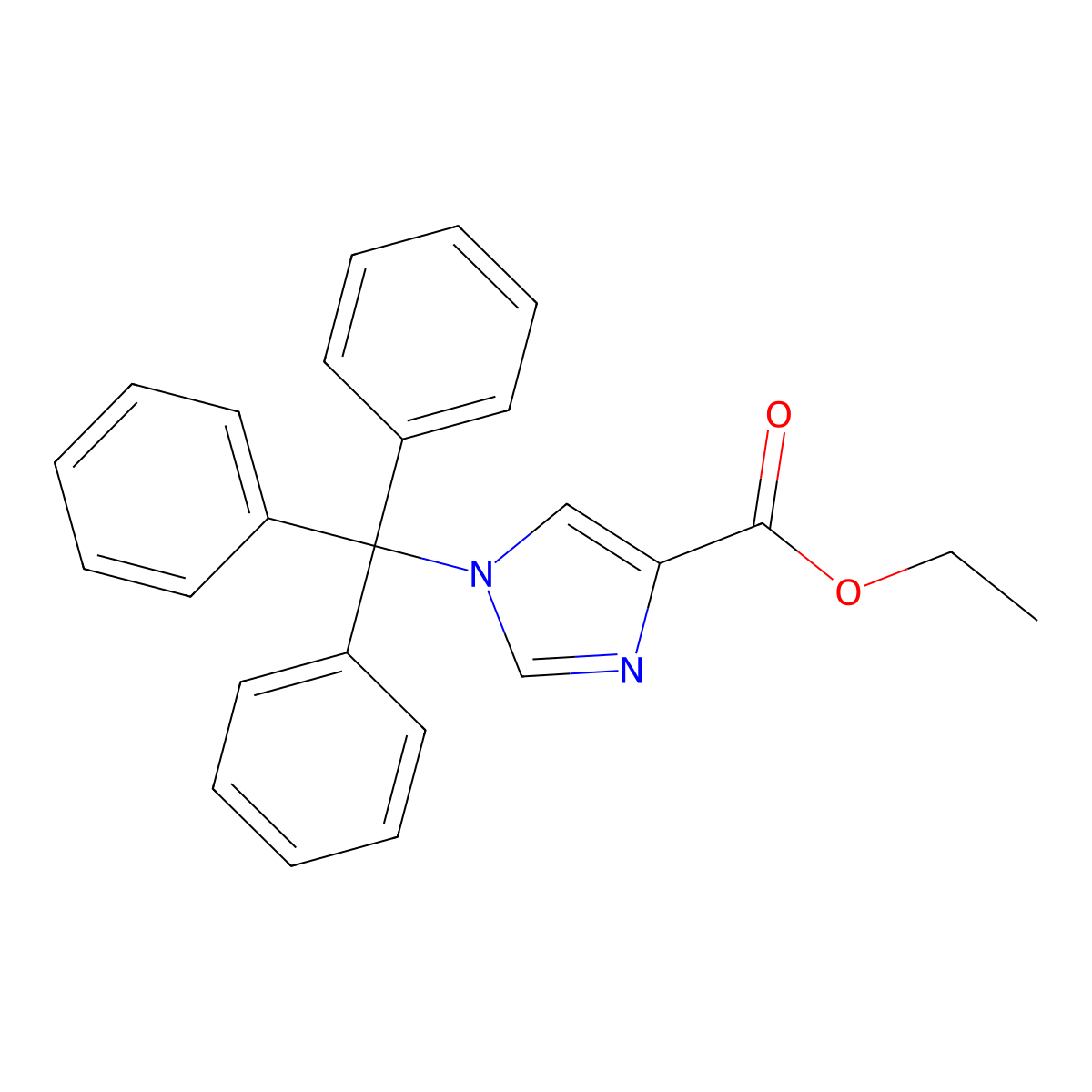 Ethyl 1-trityl-1H-imidazole-4-carboxylate molecular structure, CAS 53525-60-3
