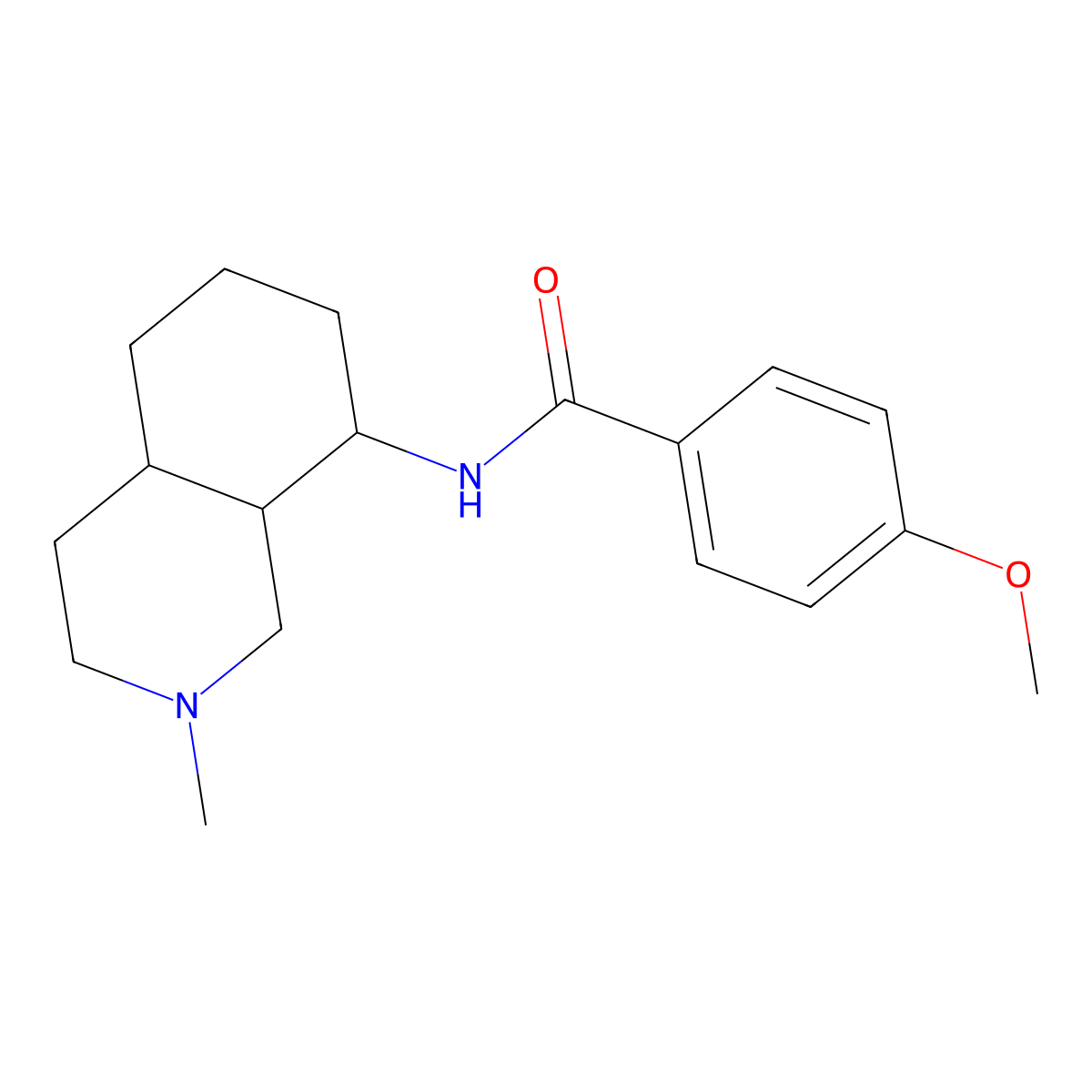 4-Methoxy-N-(2-methyldecahydroisoquinolin-8-yl)benzamide molecular structure, CAS 53525-83-0