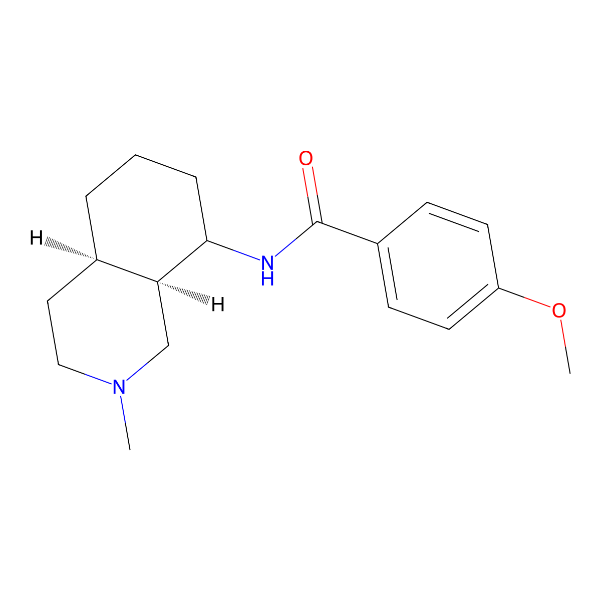 4-Methoxy-N-(2-methyldecahydroisoquinolin-8-yl)benzamide molecular structure, CAS 53525-83-0