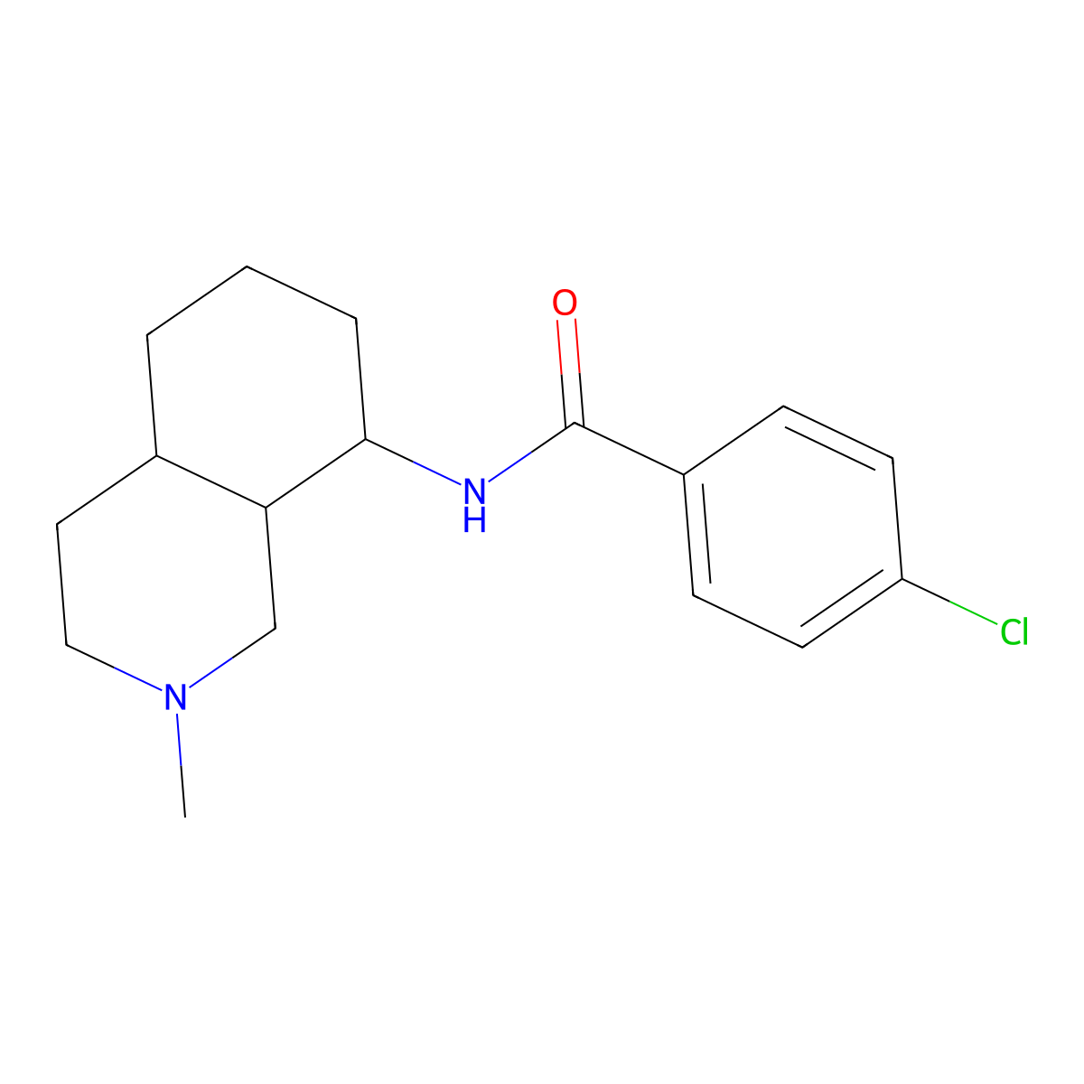 Benzamide, 4-chloro-N-(decahydro-2-methylisoquinolin-8-yl)-, (trans)- molecular structure, CAS 53525-92-1