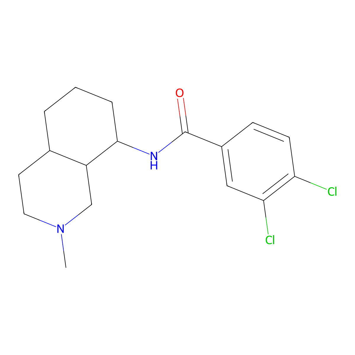 Benzamide, N-(decahydro-2-methylisoquinolin-8-yl)-3,4-dichloro-, (trans)- molecular structure, CAS 53525-94-3