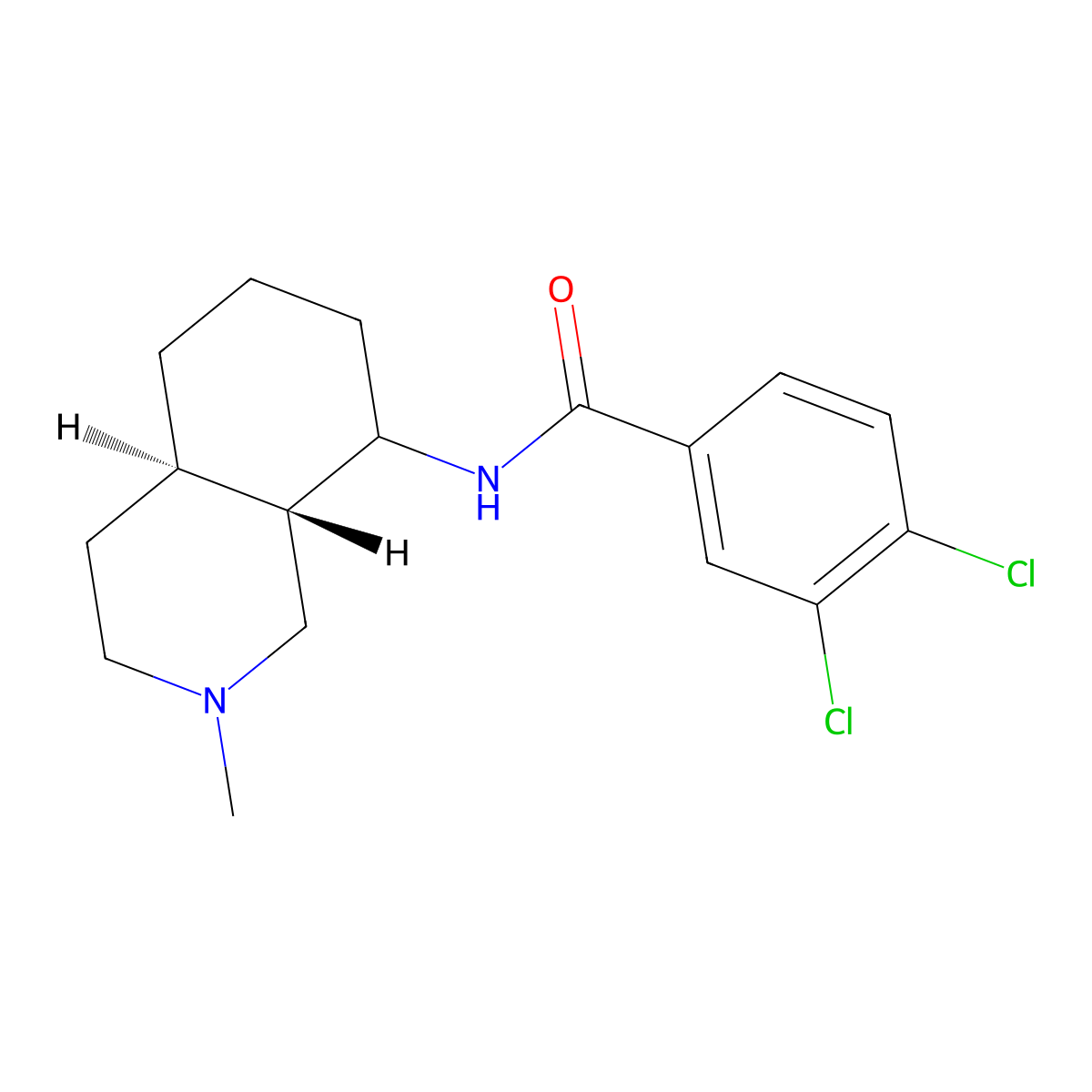 Benzamide, N-(decahydro-2-methylisoquinolin-8-yl)-3,4-dichloro-, (trans)- molecular structure, CAS 53525-94-3