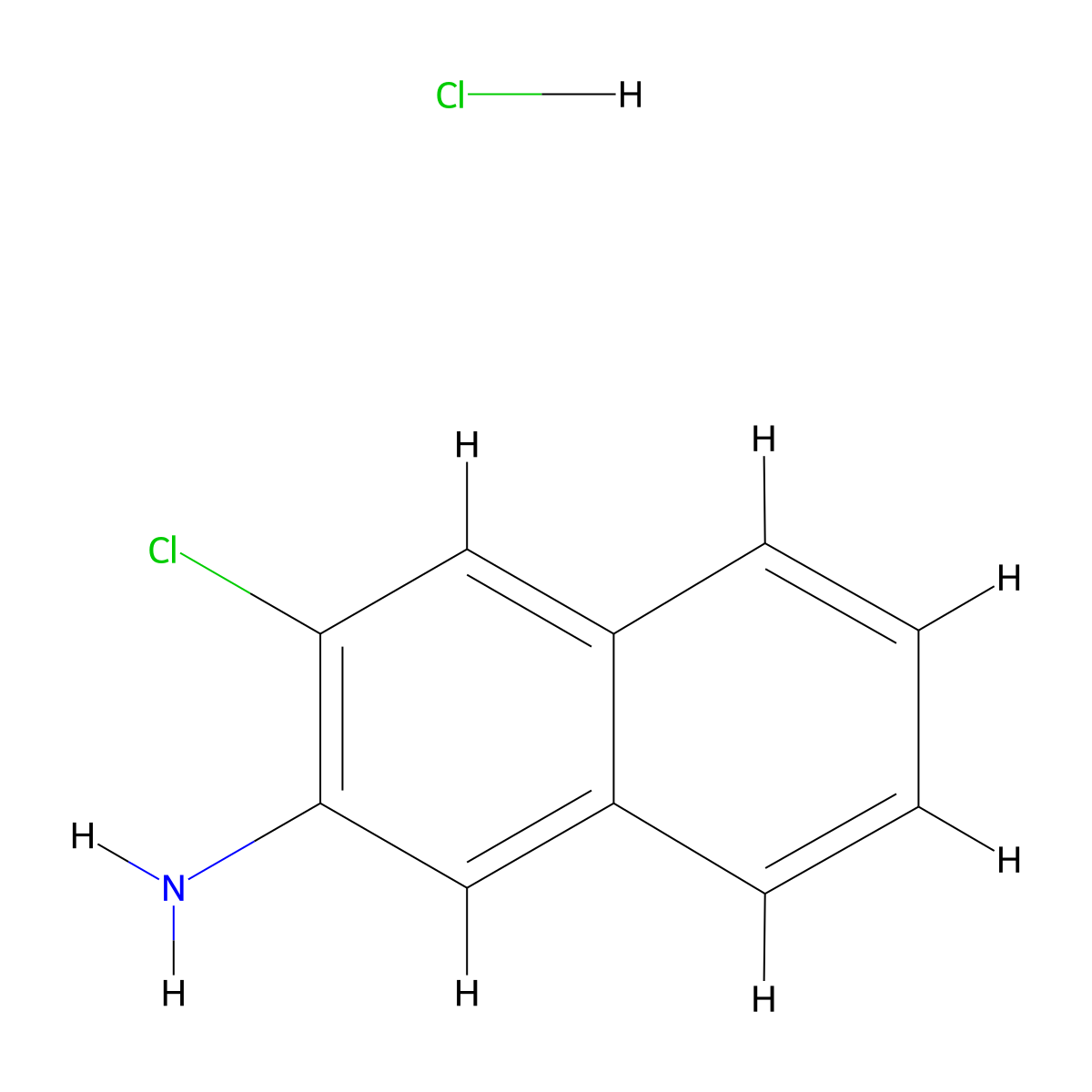 3-Chloronaphthalen-2-amine hydrochloride molecular structure, CAS 53526-30-0