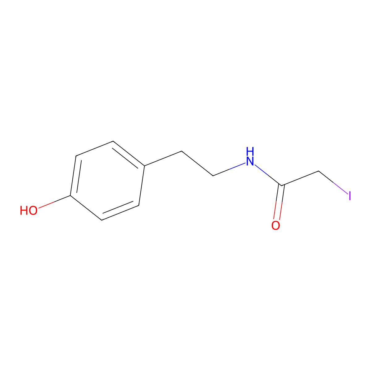 N-Iodoacetyltyramine molecular structure, CAS 53527-07-4