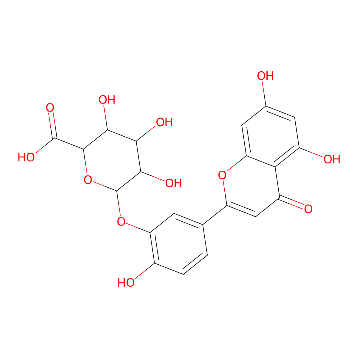 luteolin 3'-O-glucuronide molecular structure, CAS 53527-42-7