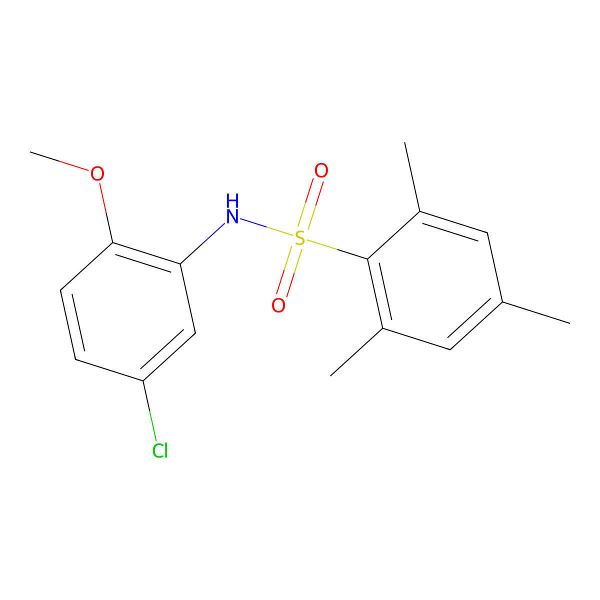 N-(5-Chloro-2-methoxyphenyl)-2,4,6-trimethylbenzene-1-sulfonamide molecular structure, CAS 5353-03-7