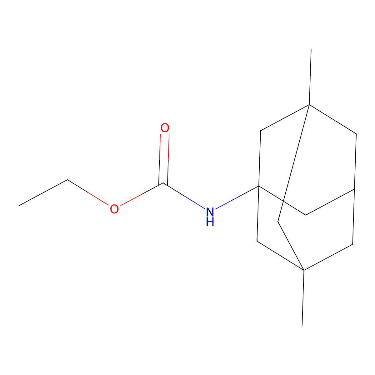 ethyl N-(3,5-dimethyl-1-adamantyl)carbamate molecular structure, CAS 5353-11-7