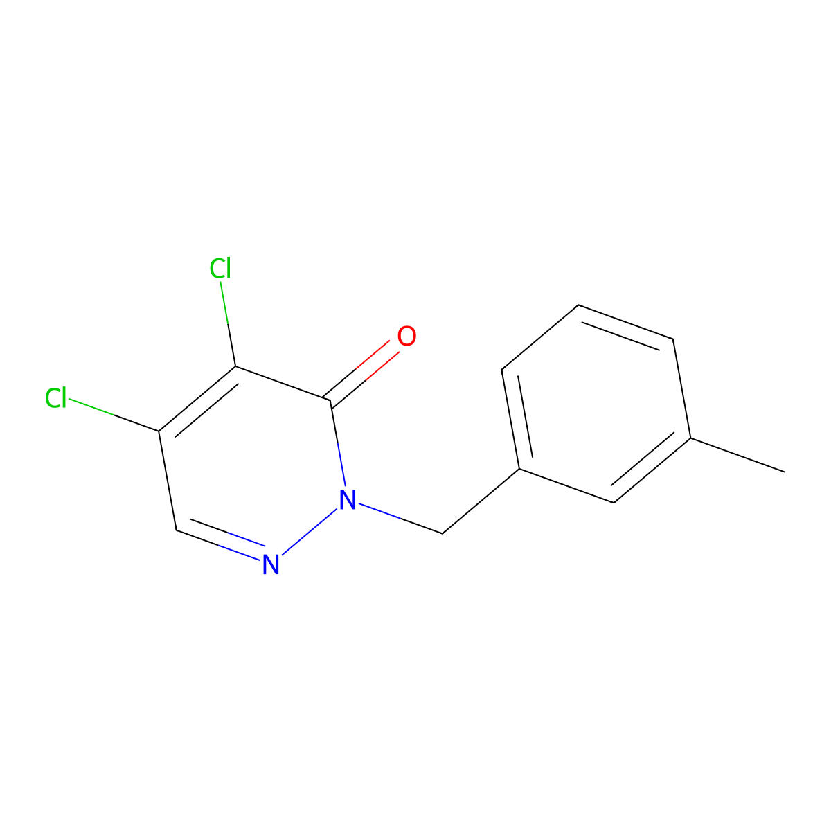 4,5-Dichloro-2-(3-methylbenzyl)pyridazin-3(2h)-one molecular structure, CAS 5353-29-7