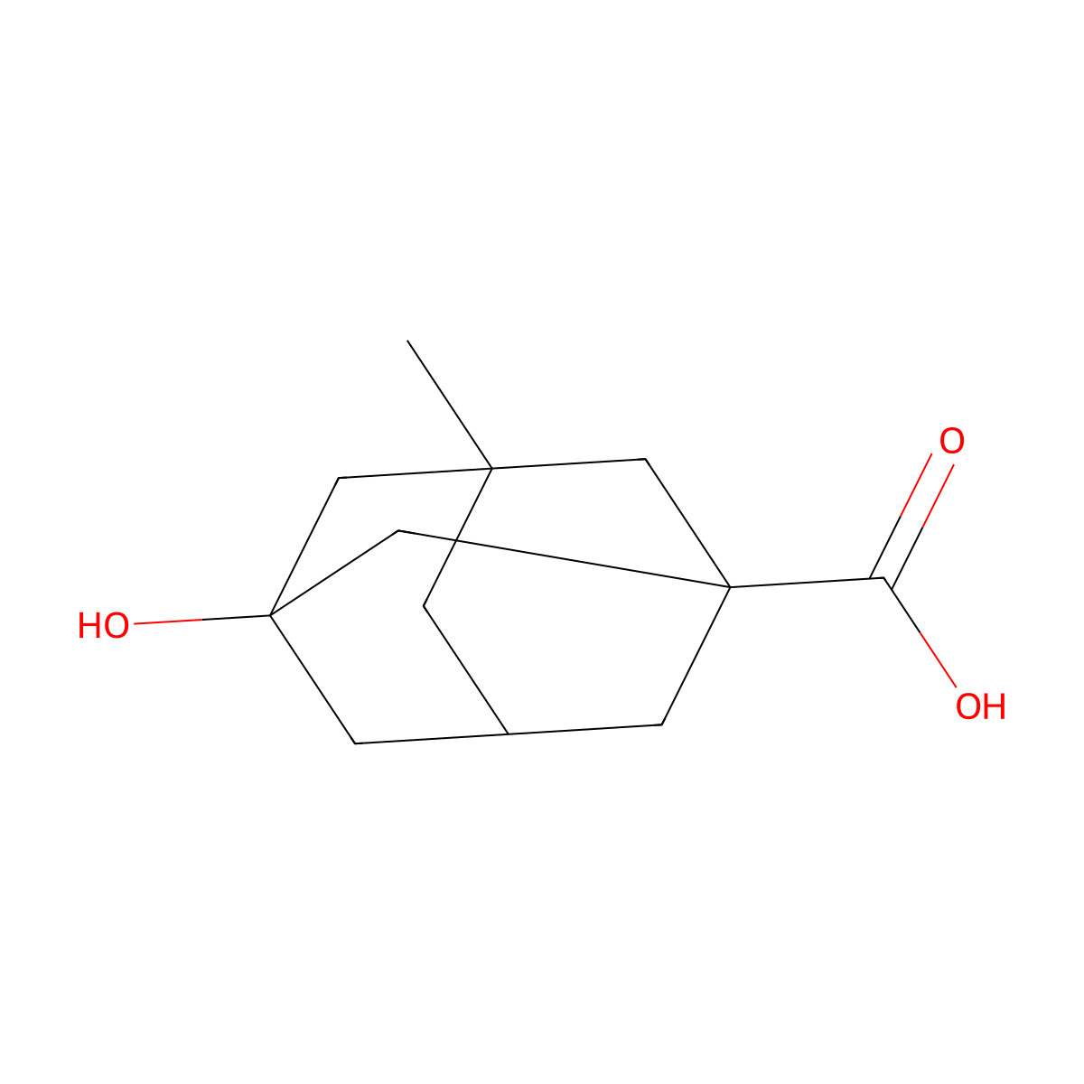 3-Hydroxy-5-methyladamantane-1-carboxylic acid molecular structure, CAS 5353-62-8