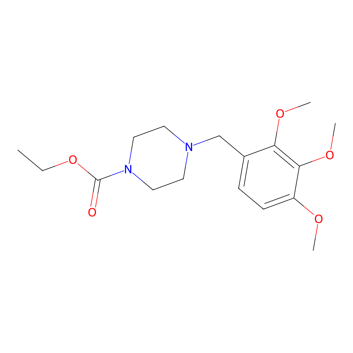 Ethyl 4-((2,3,4-trimethoxyphenyl)methyl)piperazine-1-carboxylate molecular structure, CAS 53531-01-4