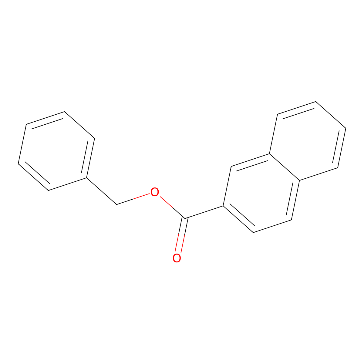 2-Naphthalenecarboxylic acid, phenylmethyl ester molecular structure, CAS 53531-11-6