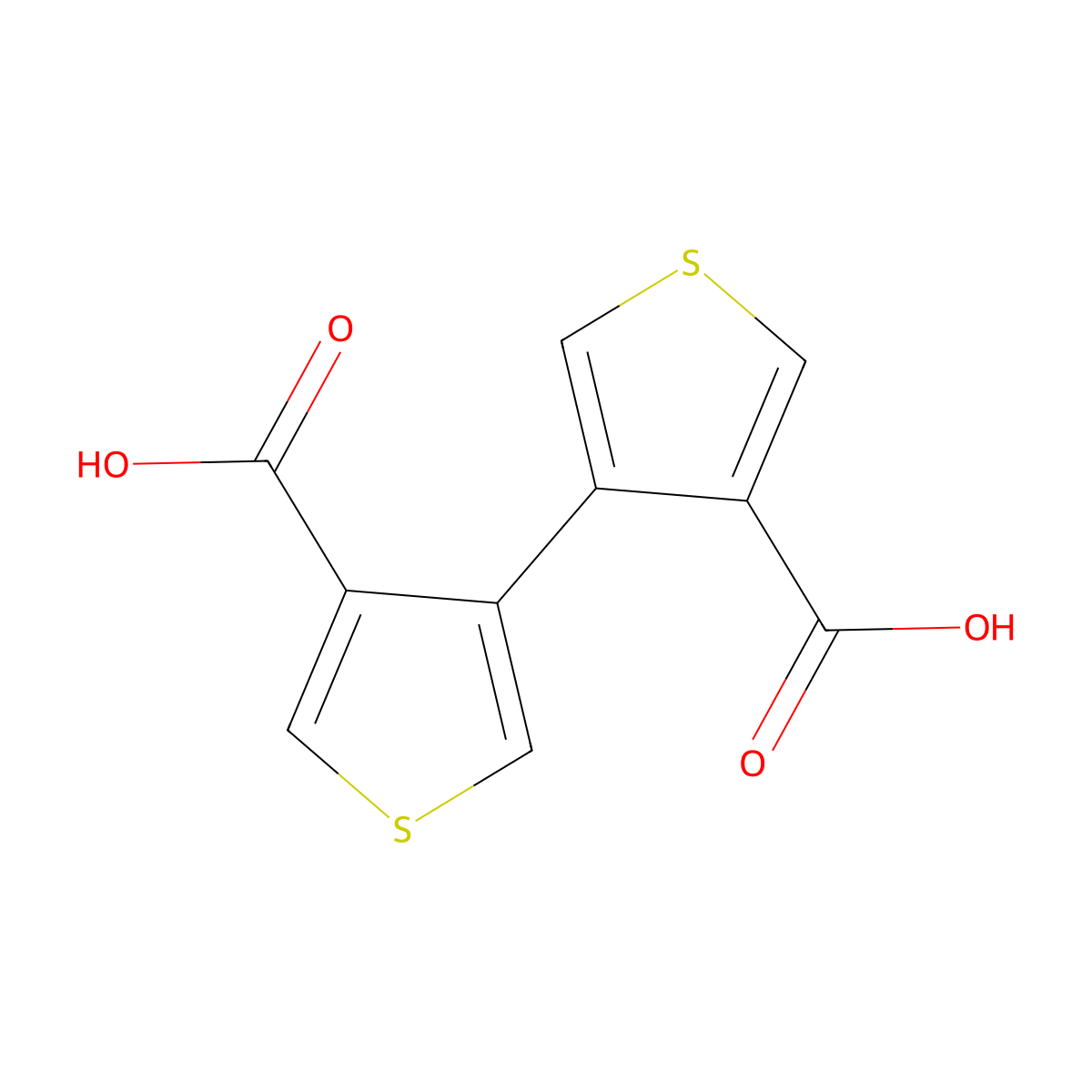 [3,3'-Bithiophene]-4,4'-dicarboxylic acid molecular structure, CAS 53532-03-9