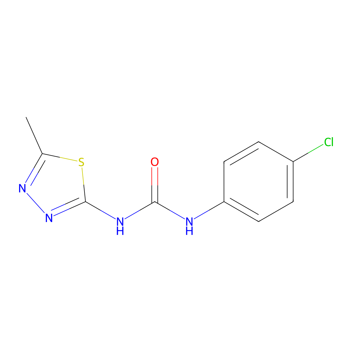 1-(4-Chlorophenyl)-3-(5-methyl-1,3,4-thiadiazol-2-yl)urea molecular structure, CAS 53532-42-6