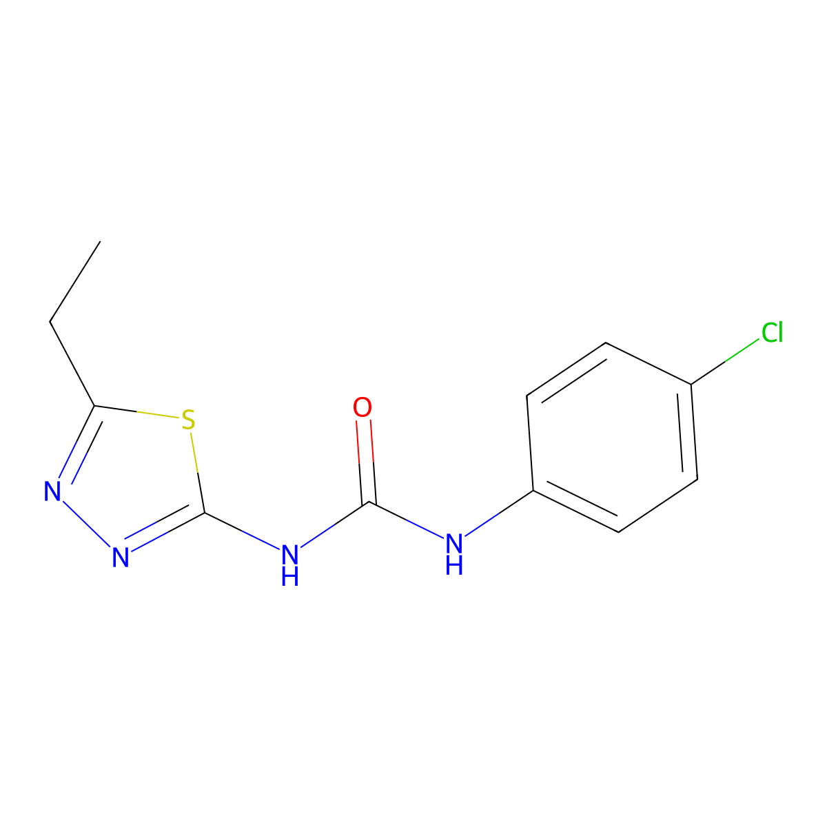 1-(4-Chlorophenyl)-3-(5-ethyl-1,3,4-thiadiazol-2-yl)urea molecular structure, CAS 53532-44-8