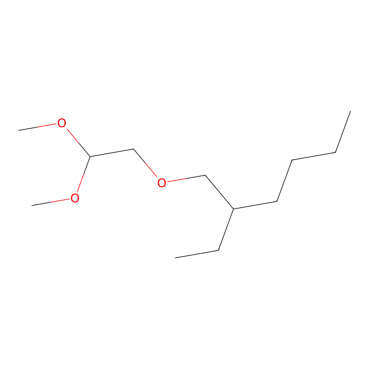1-(2,2-Dimethoxyethoxy)-2-ethylhexane molecular structure, CAS 53533-25-8