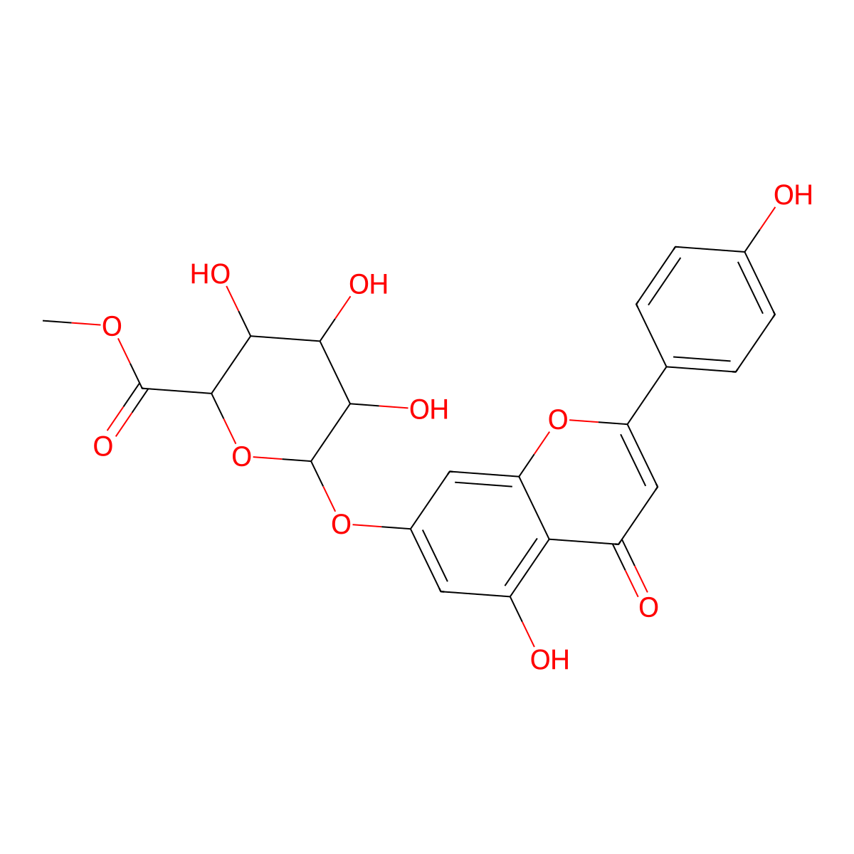 Apigenin-7-O-Beta-D-Glucuronide Methyl Ester molecular structure, CAS 53538-13-9