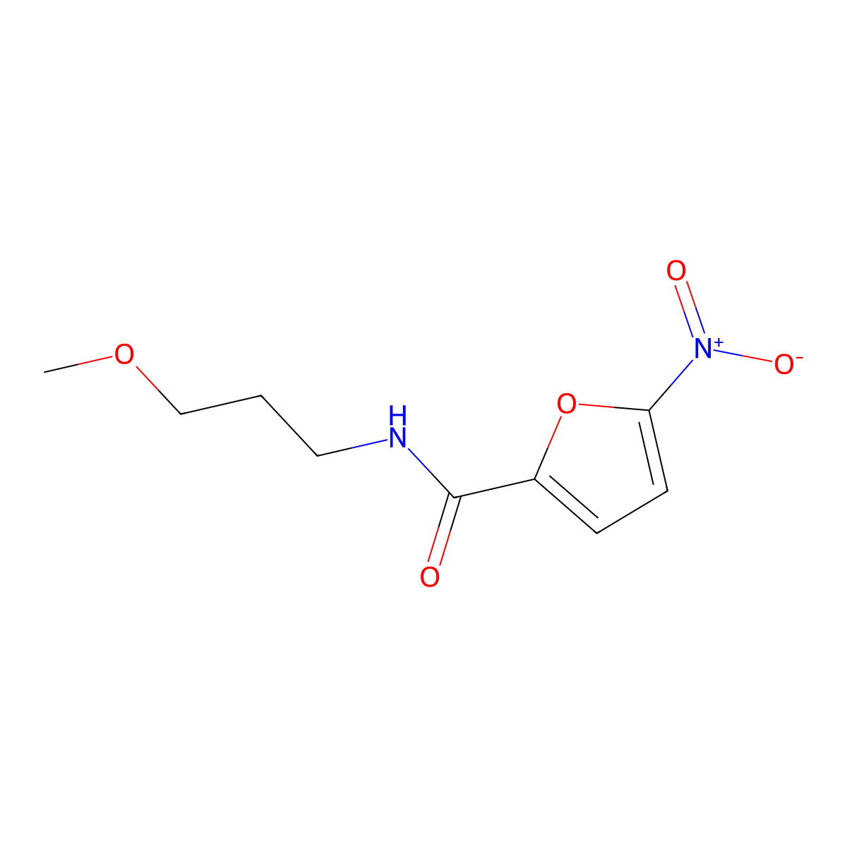 N-(3-methoxypropyl)-5-nitrofuran-2-carboxamide molecular structure, CAS 5354-09-6
