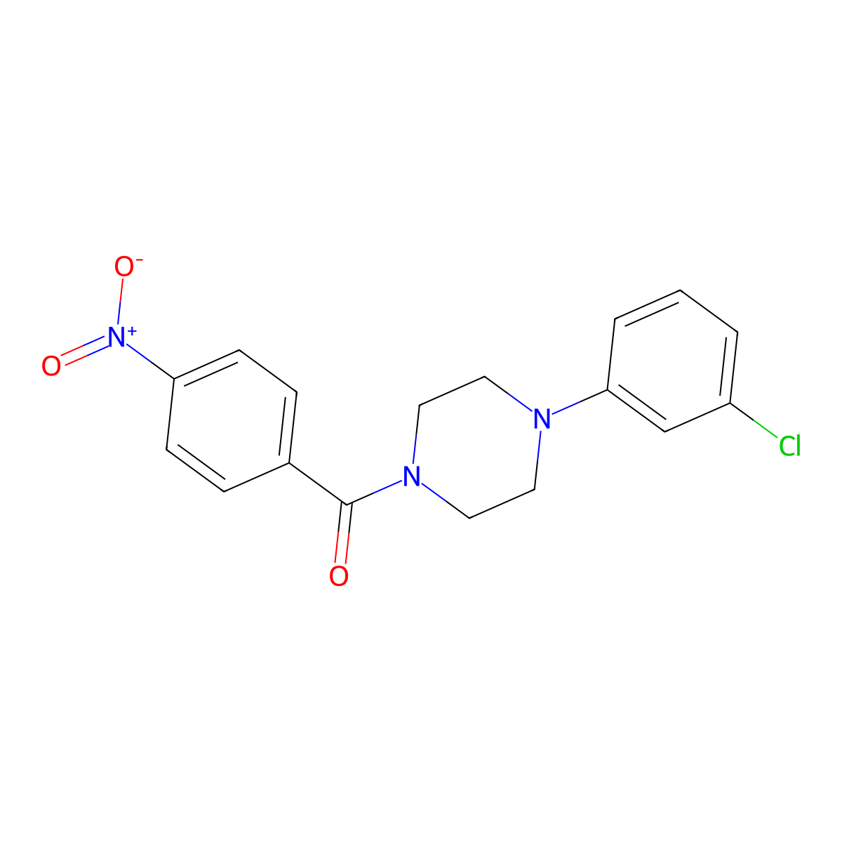 [4-(3-Chlorophenyl)piperazin-1-yl](4-nitrophenyl)methanone molecular structure, CAS 5354-25-6