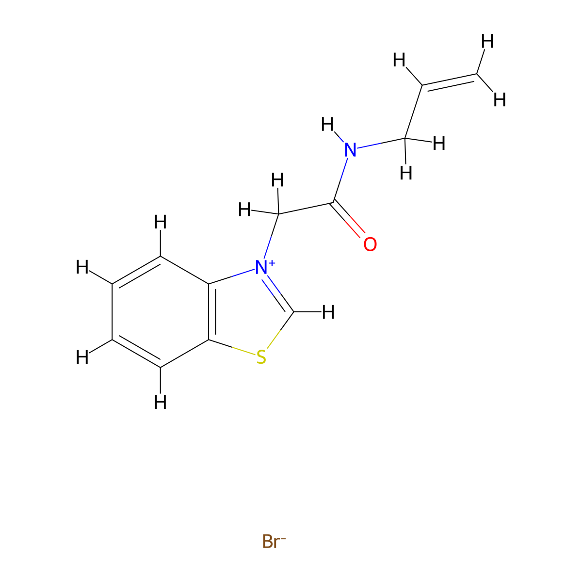 2-(1,3-benzothiazol-3-ium-3-yl)-N-prop-2-enylacetamide;bromide molecular structure, CAS 5354-30-3