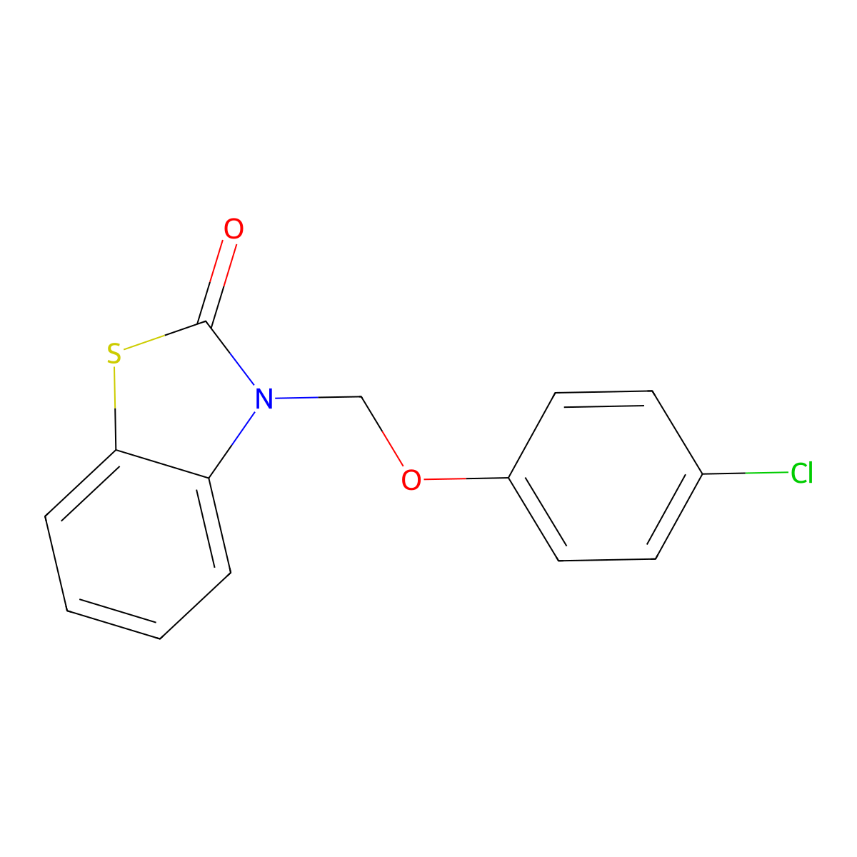 3-[(4-chlorophenoxy)methyl]-1,3-benzothiazol-2(3H)-one molecular structure, CAS 5354-54-1