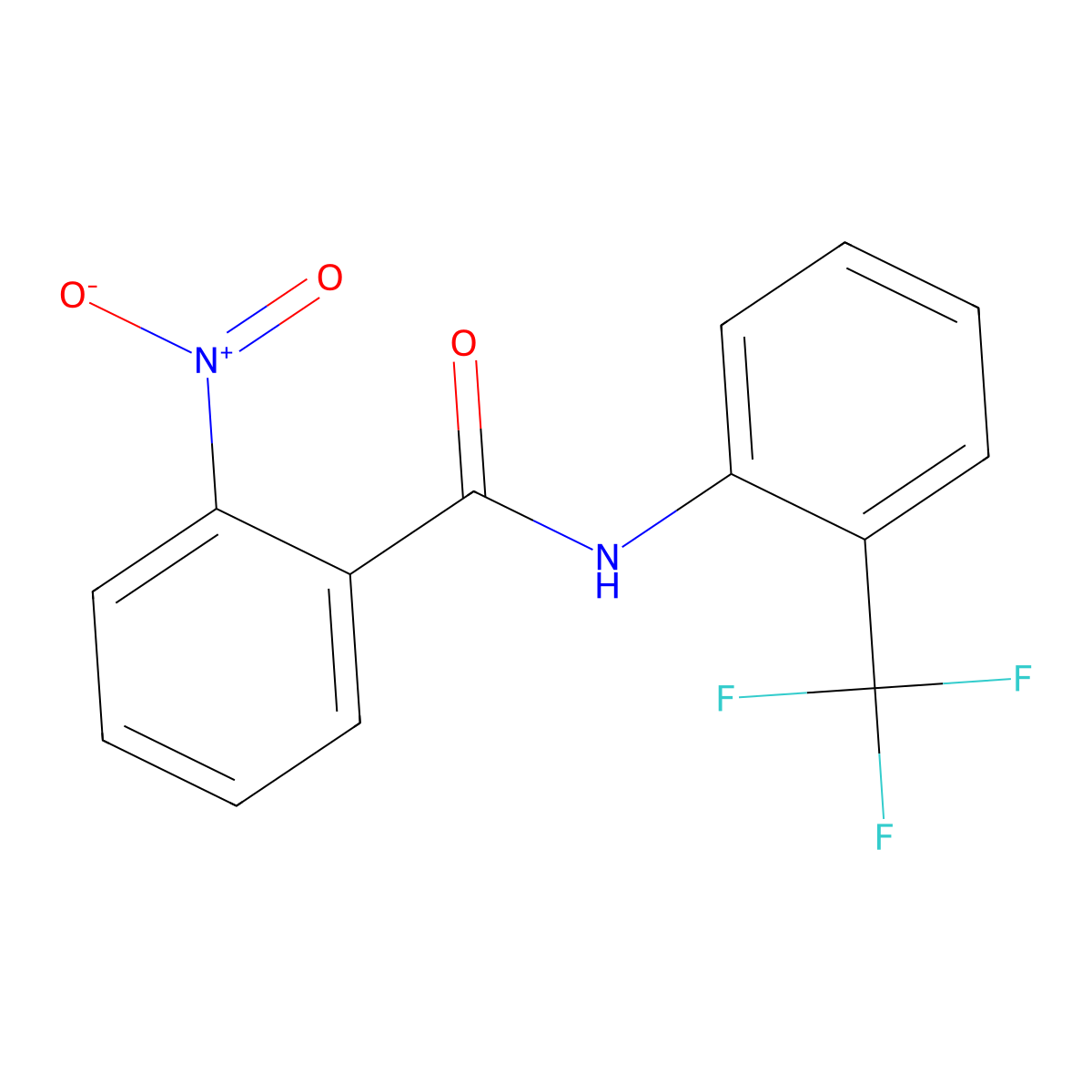 2-nitro-N-[2-(trifluoromethyl)phenyl]benzamide molecular structure, CAS 5354-60-9