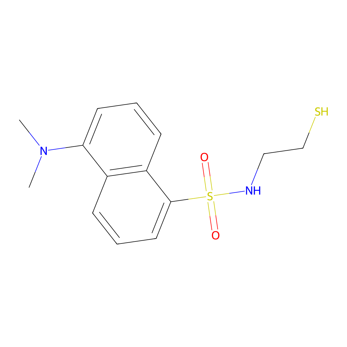 Dansylamidoethyl Mercaptan molecular structure, CAS 5354-61-0
