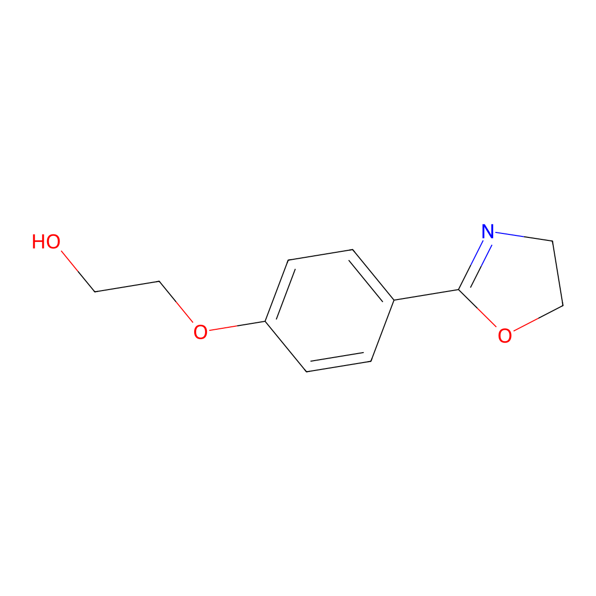 2-[4-(4,5-Dihydro-1,3-oxazol-2-yl)phenoxy]ethanol molecular structure, CAS 5354-67-6