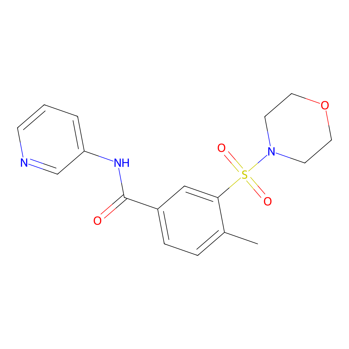4-methyl-3-(4-morpholinylsulfonyl)-N-3-pyridinylbenzamide molecular structure, CAS 5354-86-9