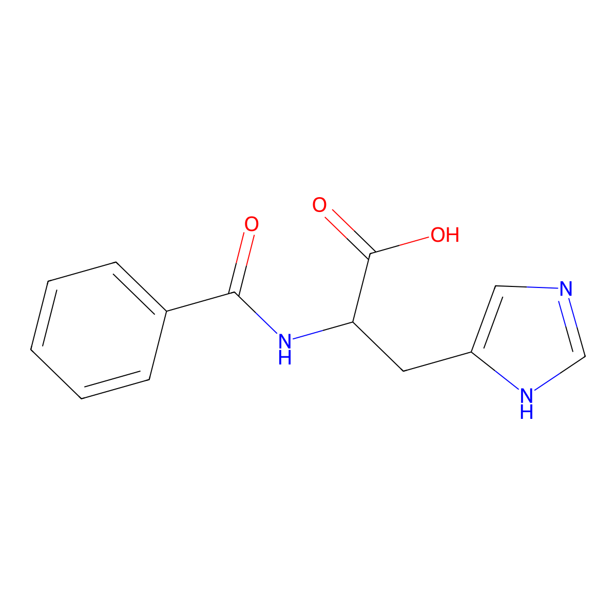 N-Benzoyl-L-histidine molecular structure, CAS 5354-94-9