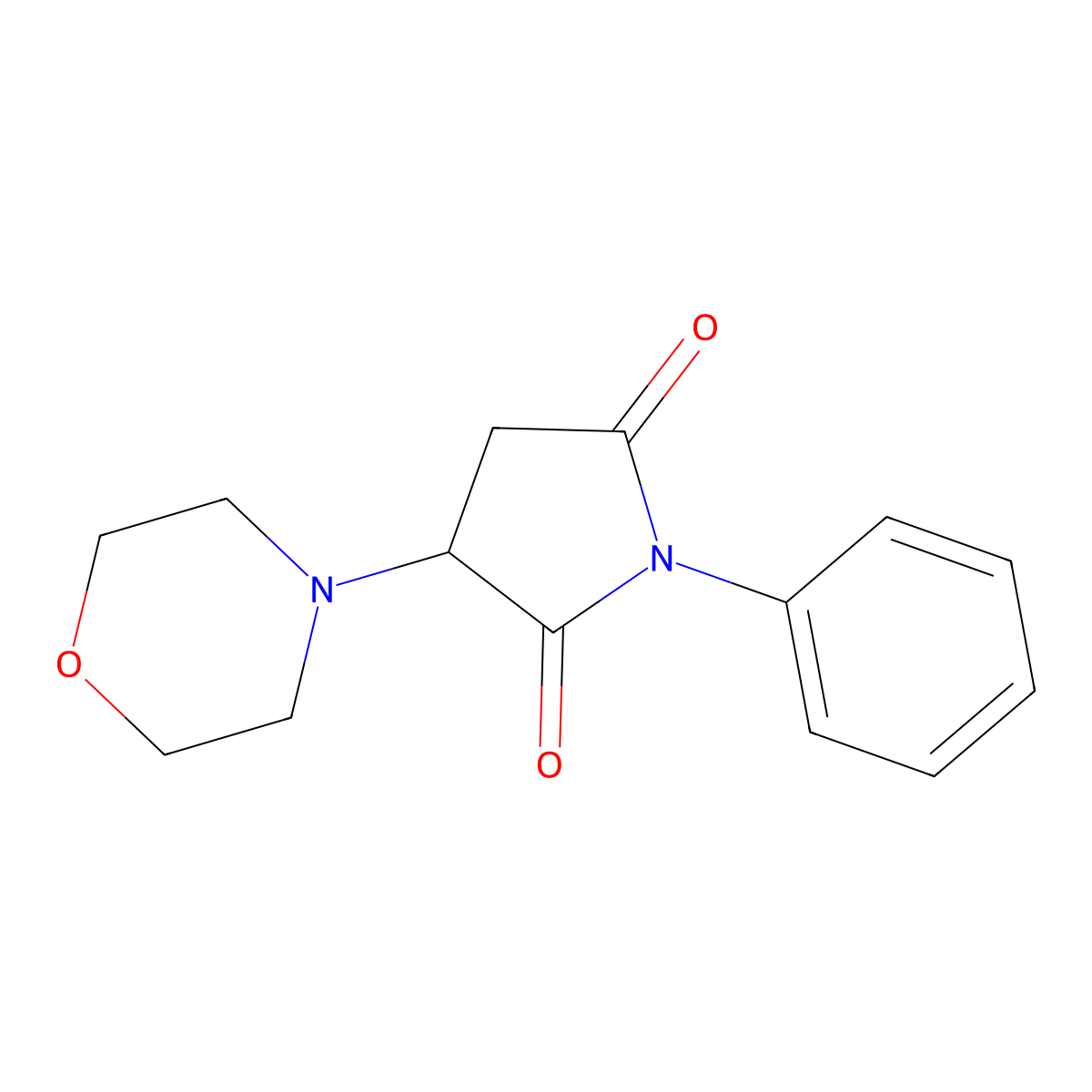 Alpha-morpholino-N-phenylsuccinimide molecular structure, CAS 53541-45-0