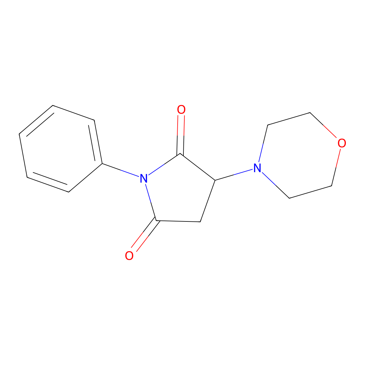 Alpha-morpholino-N-phenylsuccinimide molecular structure, CAS 53541-45-0
