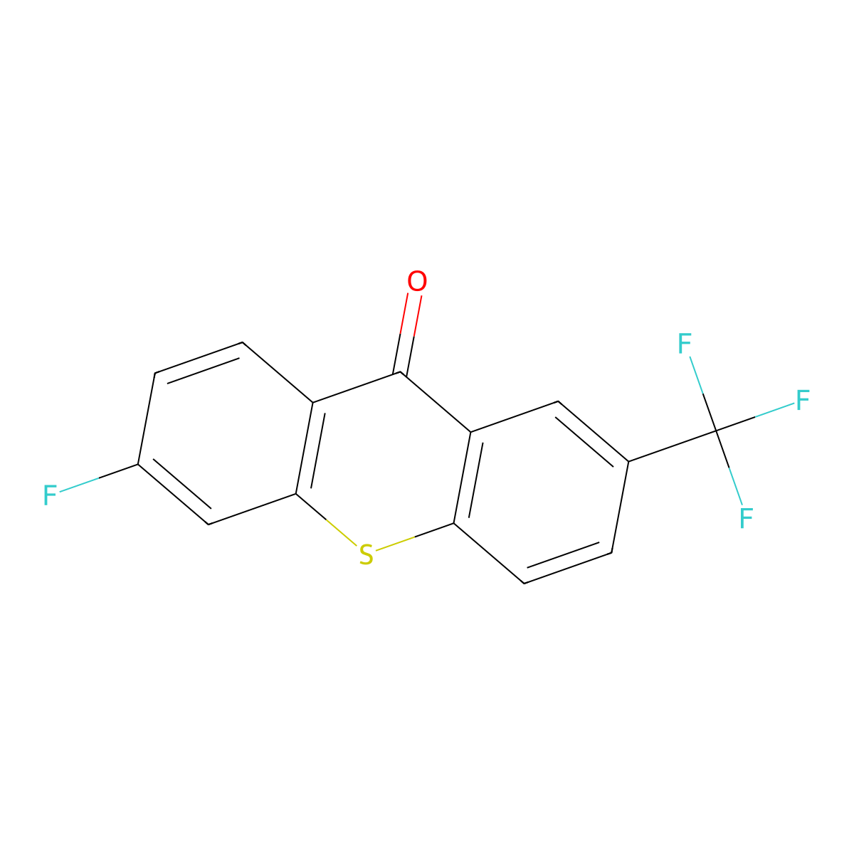 6-fluoro-2-(trifluoromethyl)-9H-thioxanthen-9-one molecular structure, CAS 53542-37-3