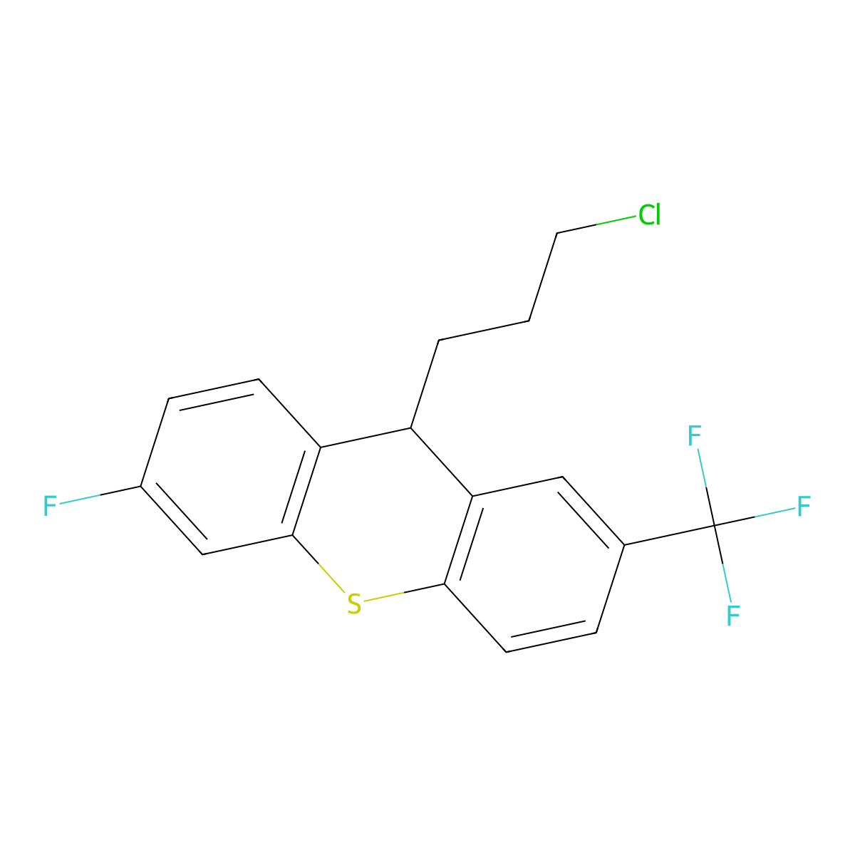9-(3-Chloropropyl)-6-fluoro-2-(trifluoromethyl)-9H-thioxanthene molecular structure, CAS 53542-48-6