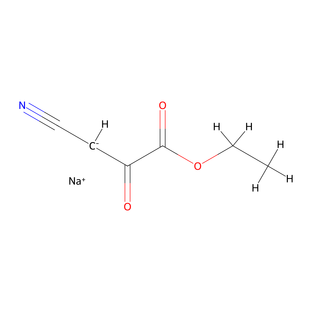 Sodium 1-cyano-3-ethoxy-2,3-dioxopropan-1-ide molecular structure, CAS 53544-13-1