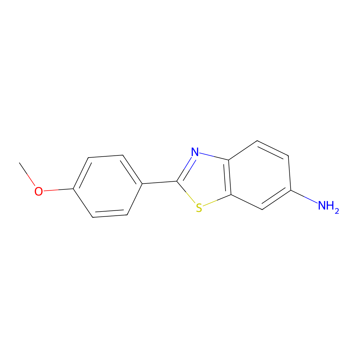 2-(4-Methoxyphenyl)benzothiazol-6-ylamine molecular structure, CAS 53544-77-7