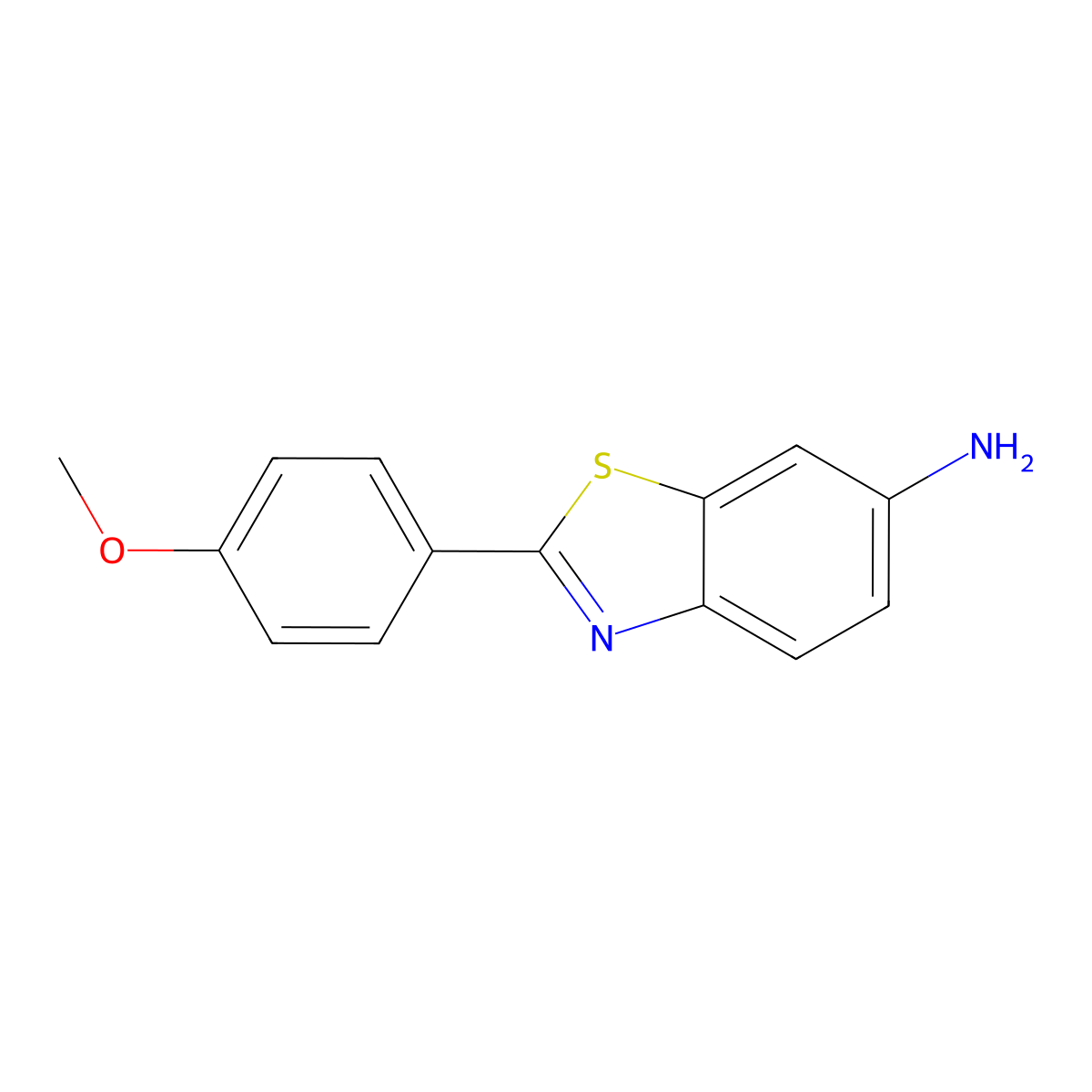 2-(4-Methoxyphenyl)benzothiazol-6-ylamine molecular structure, CAS 53544-77-7