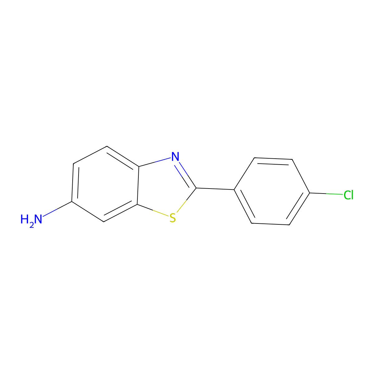 2-(4-Chlorophenyl)-1,3-benzothiazol-6-amine molecular structure, CAS 53544-78-8