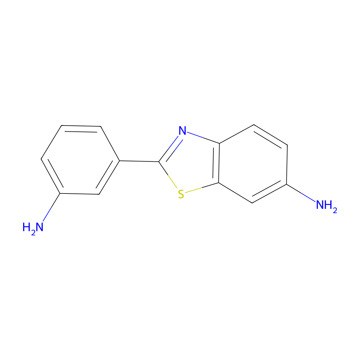 2-(3-Amino-phenyl)-benzothiazol-6-ylamine molecular structure, CAS 53544-81-3
