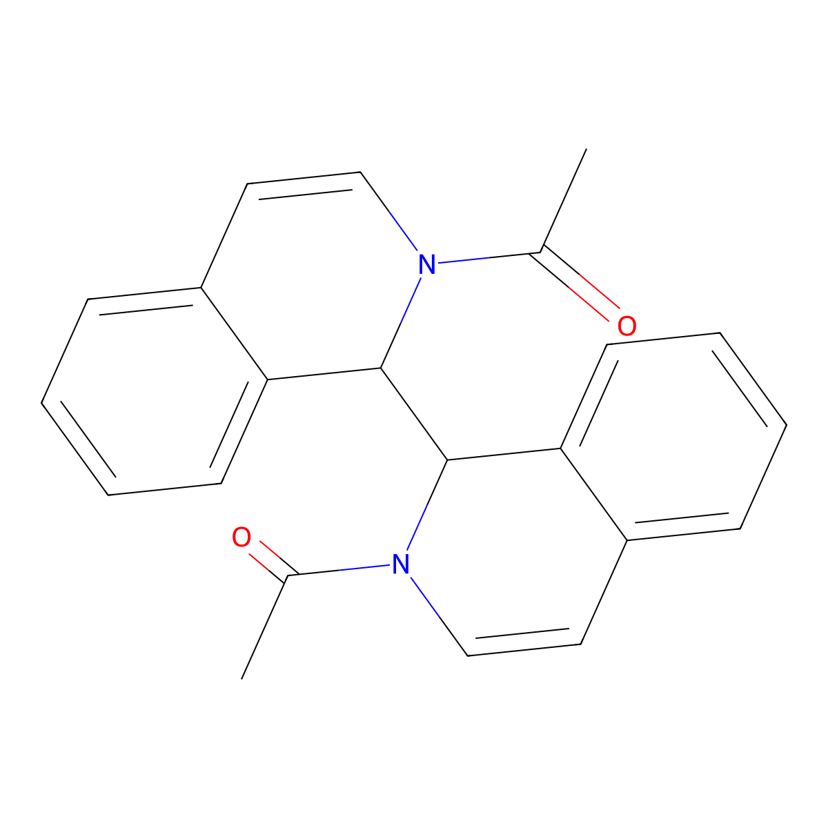 1-[1-(2-acetyl-1H-isoquinolin-1-yl)-1H-isoquinolin-2-yl]ethanone molecular structure, CAS 53545-45-2