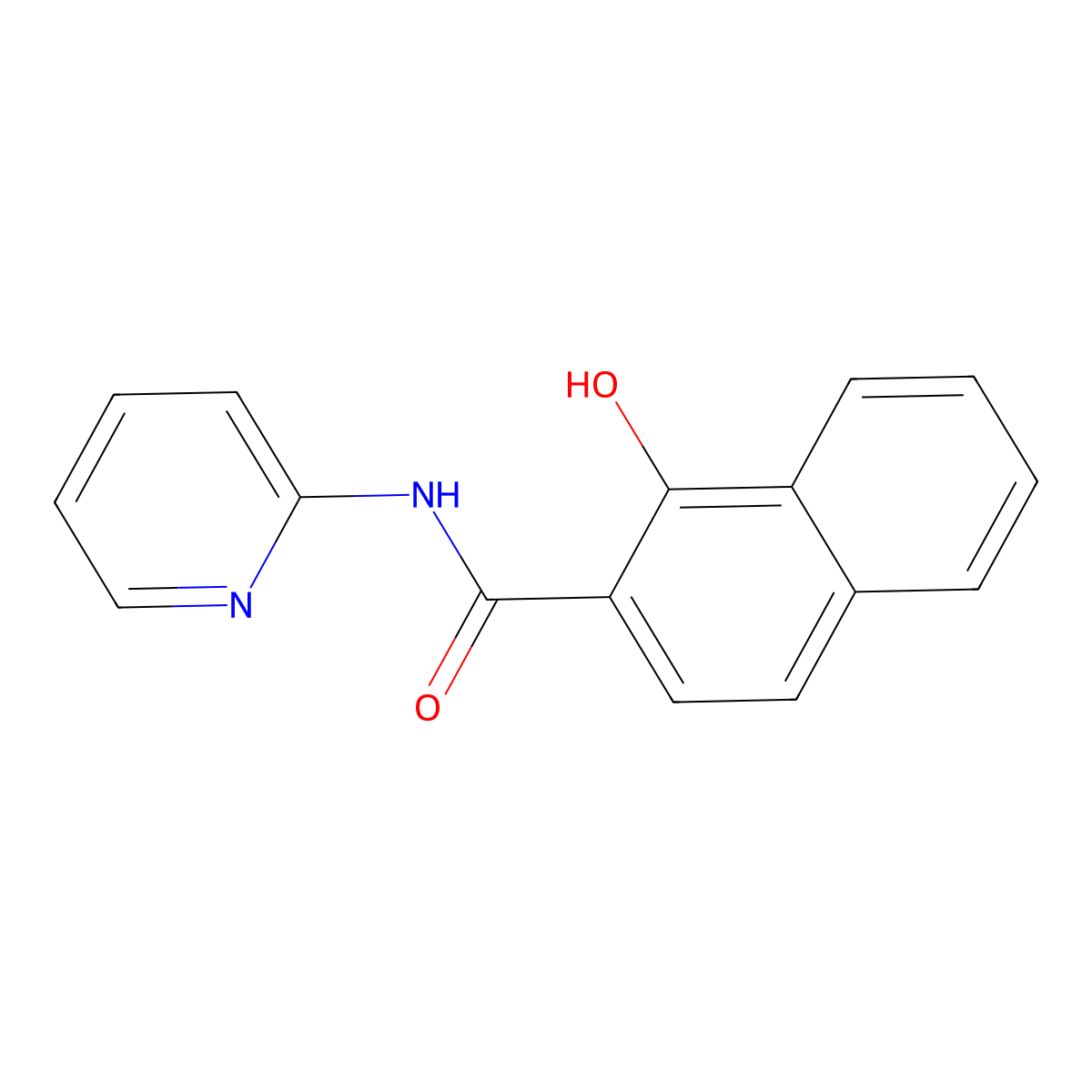1-hydroxy-N-pyridin-2-yl-2-naphthamide molecular structure, CAS 5355-36-2