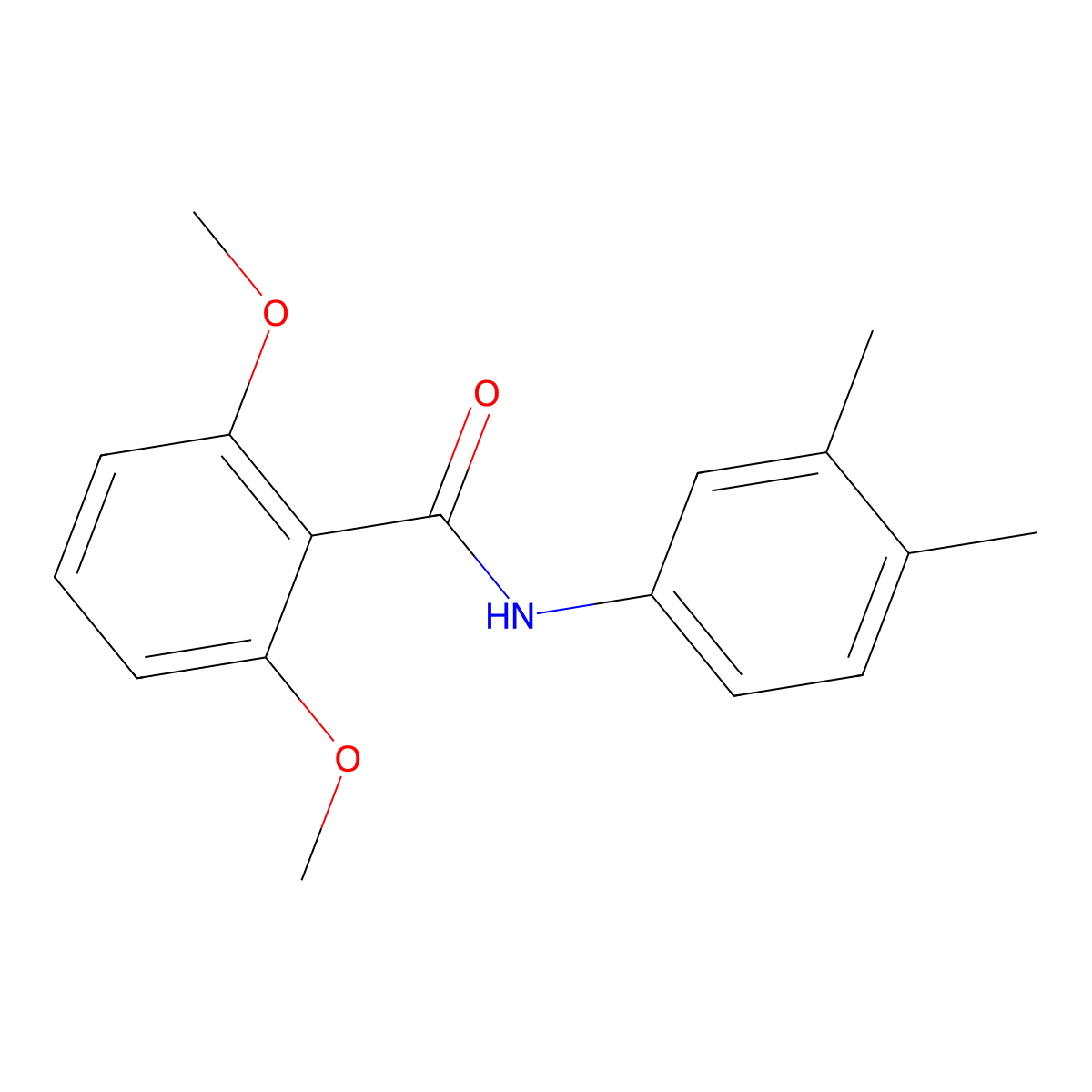 N-(3,4-dimethylphenyl)-2,6-dimethoxybenzamide molecular structure, CAS 5355-65-7