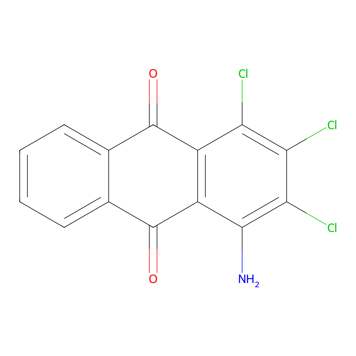 1-Amino-2,3,4-trichloroanthracene-9,10-dione molecular structure, CAS 5355-87-3