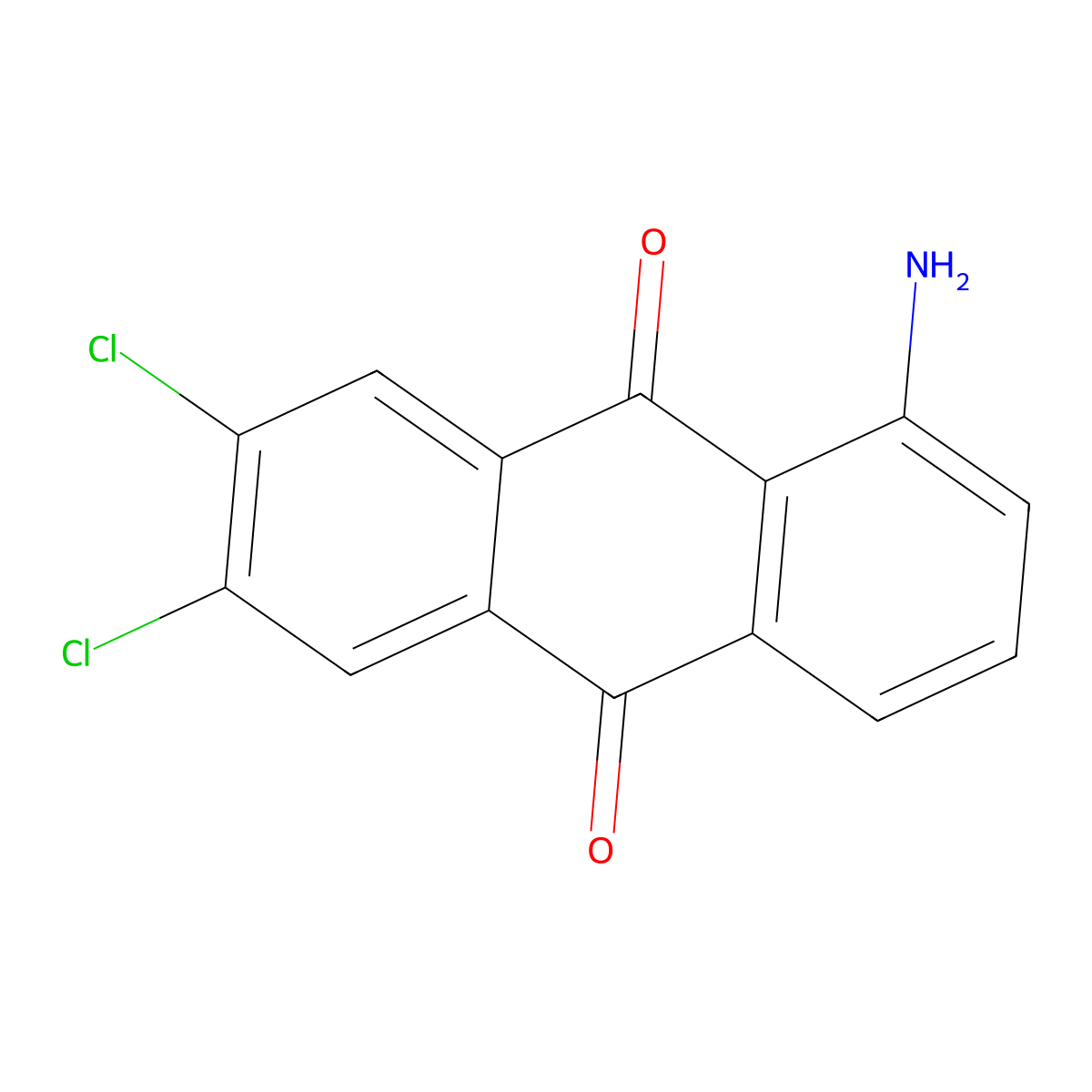 9,10-Anthracenedione, 1-amino-6,7-dichloro- molecular structure, CAS 5355-88-4